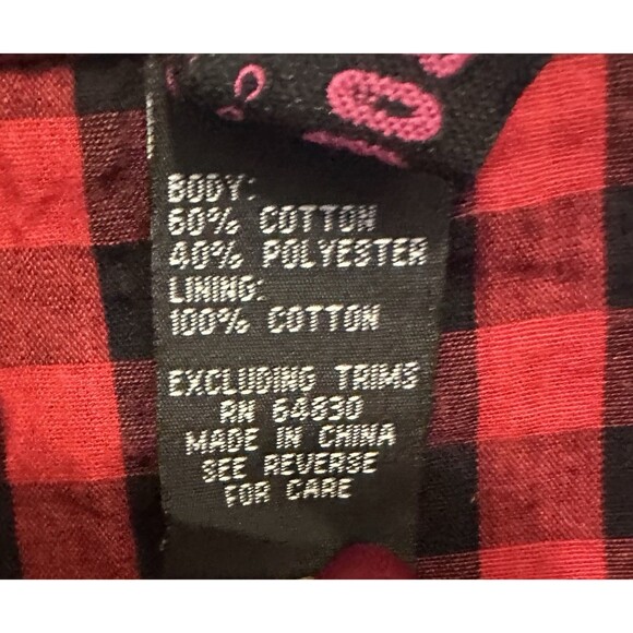 Urban Groove Women’s XL Buffalo Plaid Flannel Shirt Red Black Snap Front Pockets - Picture 5 of 9